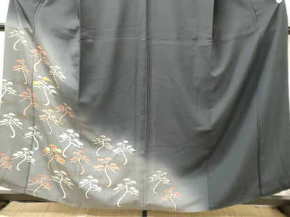 平和屋着物■訪問着　駒刺繍　草木文　暈し染め　金彩　正絹　逸品　CABJ7093oy