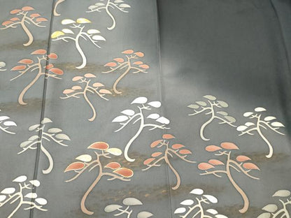 平和屋着物■訪問着　駒刺繍　草木文　暈し染め　金彩　正絹　逸品　CABJ7093oy