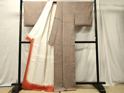 平和屋着物■上質な小紋　舞花文　正絹　逸品　CABJ7097oy