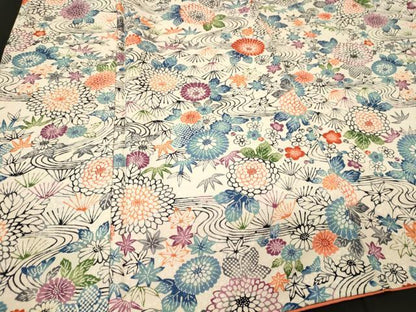 平和屋着物■上質な小紋　型染め　流水花文　正絹　逸品　CABJ7098oy