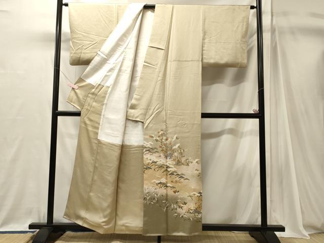 平和屋着物■豪華色留袖　飛鶴草葉松文　暈し染め　金彩　正絹　逸品　CABJ7107oy