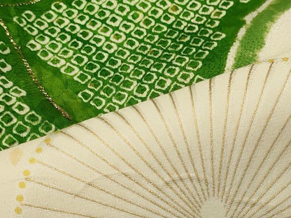 平和屋着物■豪華振袖　駒刺繍　絞り　舞花文　金彩　正絹　逸品　CABJ7111oy