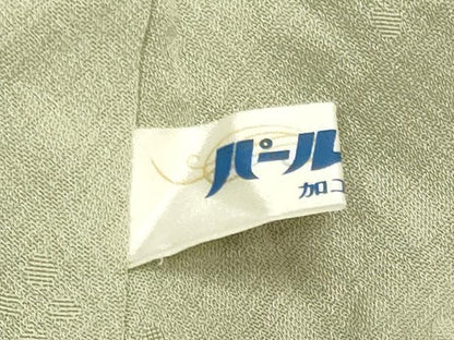 平和屋着物■上質な色無地 草花地紋 若葉色 正絹 逸品 CABJ7112oy