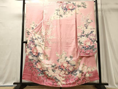 平和屋着物■豪華振袖　籬花文　暈し染め　正絹　逸品　CABJ7114oy