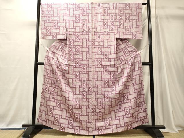 平和屋着物■上質な小紋　総絞り　幾何学丸文　やまと誂製　正絹　逸品　CABJ7117oy