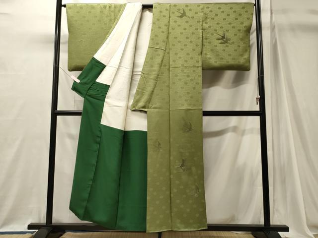 平和屋着物■訪問着　駒刺繍　飛鶴文　正絹　逸品　CABJ7121oy