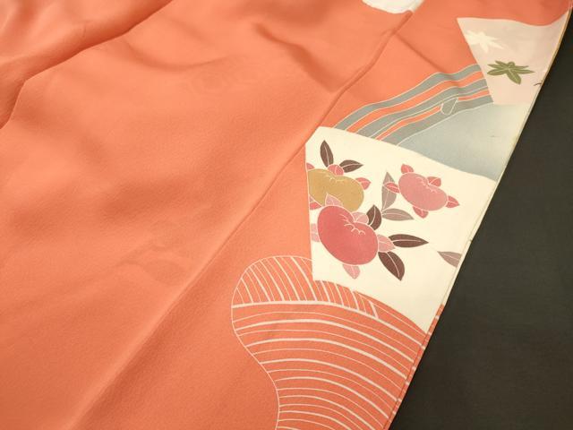 平和屋着物■豪華振袖　渡り橋地紙花文　暈し染め　金彩　正絹　逸品　CABJ7122oy