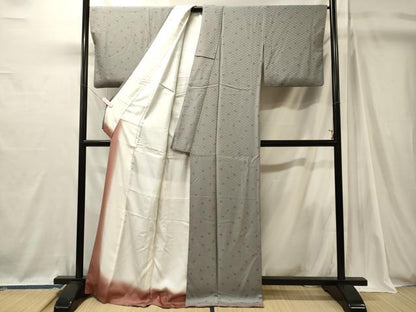 平和屋着物■上質な小紋　籬舞花文　正絹　逸品　CABJ7131oy