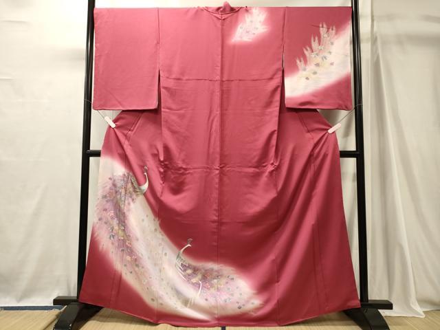平和屋着物■訪問着　孔雀舞花文　暈し染め　金銀彩　正絹　逸品　CABJ7132oy