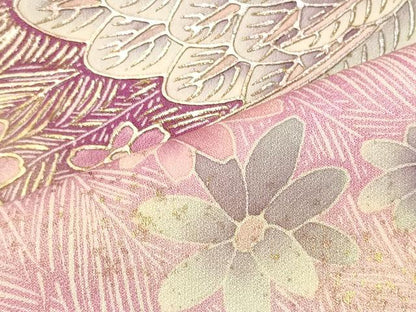 平和屋着物■訪問着　孔雀舞花文　暈し染め　金銀彩　正絹　逸品　CABJ7132oy