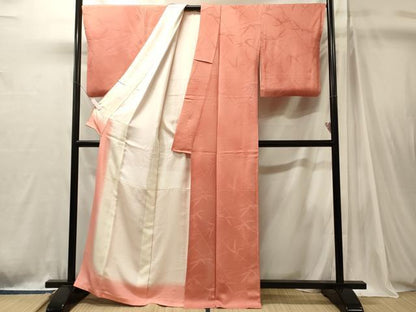 平和屋着物■上質な小紋　枝葉地紋　暈し染め　正絹　逸品　CABJ7133oy