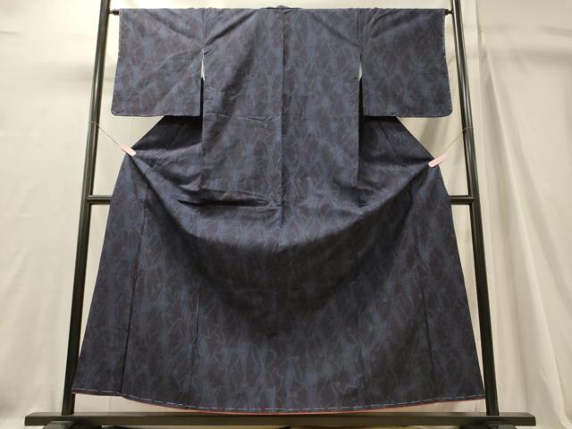 平和屋着物■上質な紬　幾何学文　正絹　逸品　未使用　CABJ7135oy