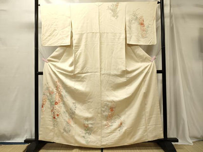 平和屋着物■訪問着　刺繍　吉祥草花文　金彩　正絹　逸品　CABJ7137oy