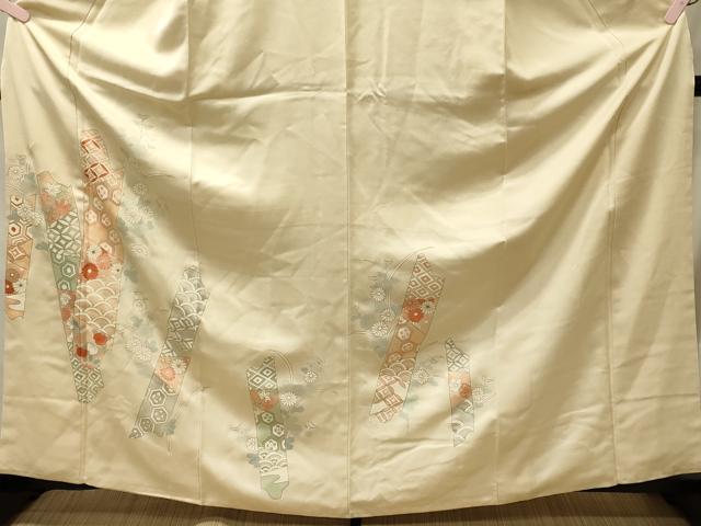 平和屋着物■訪問着　刺繍　吉祥草花文　金彩　正絹　逸品　CABJ7137oy