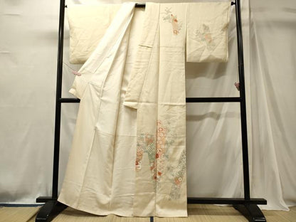 平和屋着物■訪問着　刺繍　吉祥草花文　金彩　正絹　逸品　CABJ7137oy