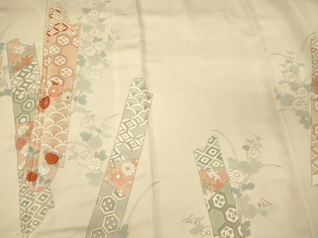 平和屋着物■訪問着　刺繍　吉祥草花文　金彩　正絹　逸品　CABJ7137oy