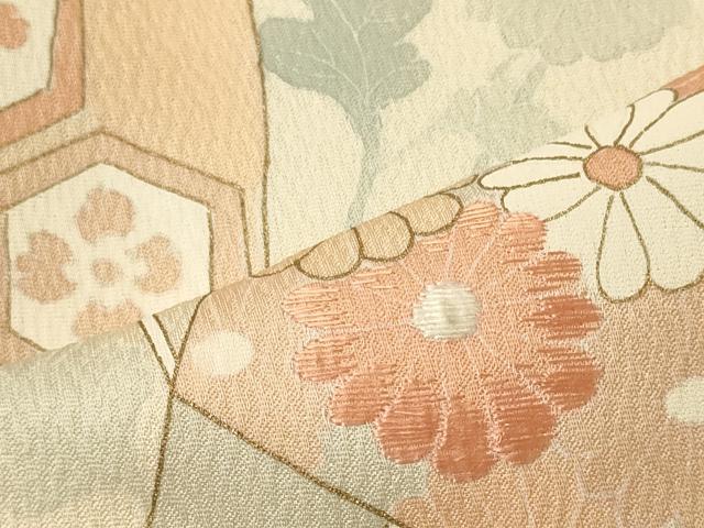 平和屋着物■訪問着　刺繍　吉祥草花文　金彩　正絹　逸品　CABJ7137oy