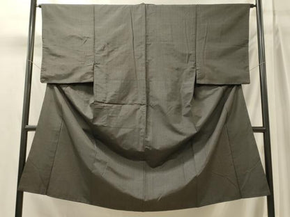 平和屋着物■男性　紬　縞　黒地　正絹　逸品　未使用　CABJ7142oy