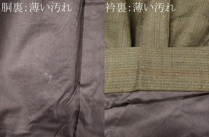平和屋着物■男性　紬　格子柄　正絹　逸品　CABJ7143oy