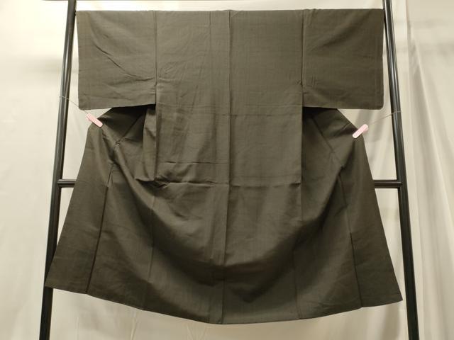 平和屋着物■男性　紬　格子柄　正絹　逸品　CABJ7143oy