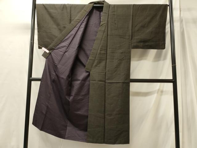 平和屋着物■男性　紬　格子柄　正絹　逸品　CABJ7143oy