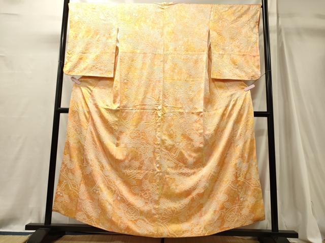 平和屋着物■上質な小紋　絞り　草花文　暈し染め　正絹　逸品　CABJ7145oy