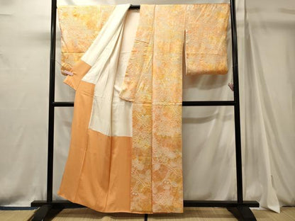 平和屋着物■上質な小紋　絞り　草花文　暈し染め　正絹　逸品　CABJ7145oy