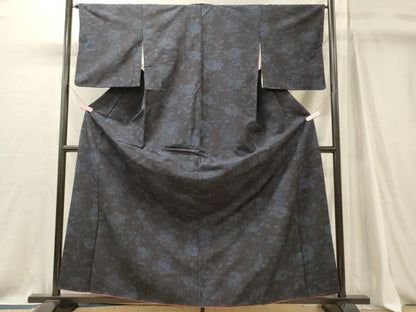 平和屋着物■上質な紬　草花文　正絹　逸品　CABJ7146oy