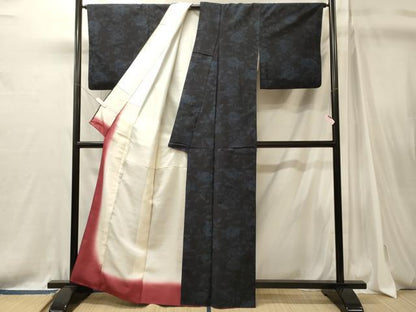 平和屋着物■上質な紬　草花文　正絹　逸品　CABJ7146oy