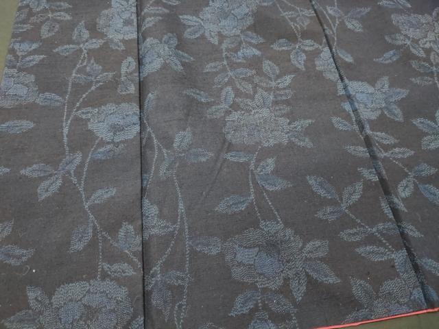 平和屋着物■上質な紬　草花文　正絹　逸品　CABJ7146oy
