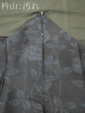 平和屋着物■上質な紬　草花文　正絹　逸品　CABJ7146oy