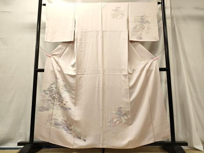 平和屋着物■訪問着　風景花松文　暈し染め　金彩　正絹　逸品　CABJ7149oy