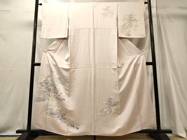平和屋着物■訪問着　風景花松文　暈し染め　金彩　正絹　逸品　CABJ7149oy