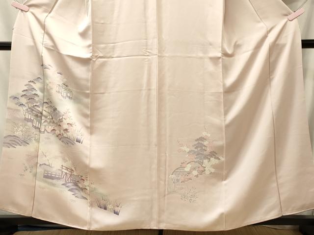 平和屋着物■訪問着　風景花松文　暈し染め　金彩　正絹　逸品　CABJ7149oy