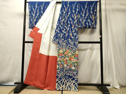 平和屋着物■訪問着　草花文　正絹　逸品　CABJ7150oy