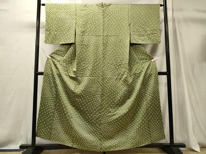 平和屋着物■上質な小紋　総絞り　菱地紋　正絹　逸品　CABJ7152oy