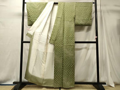 平和屋着物■上質な小紋　総絞り　菱地紋　正絹　逸品　CABJ7152oy