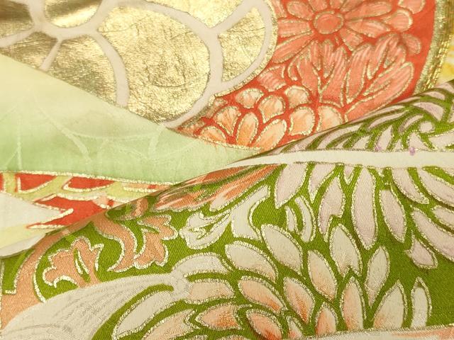 平和屋着物■豪華振袖　駒刺繍　鼓松文　暈し染め　金彩　正絹　逸品　CABJ7161oy