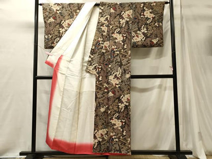 平和屋着物■上質な小紋　辻が花　鬼しぼ縮緬　正絹　逸品　CABJ7162oy