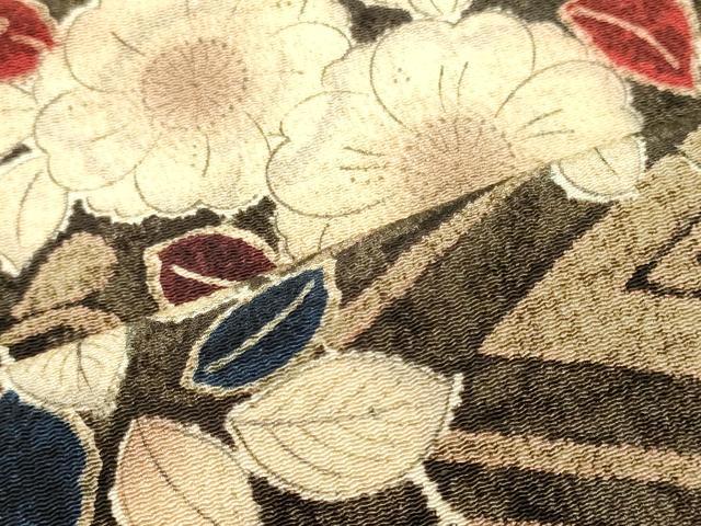 平和屋着物■上質な小紋　辻が花　鬼しぼ縮緬　正絹　逸品　CABJ7162oy