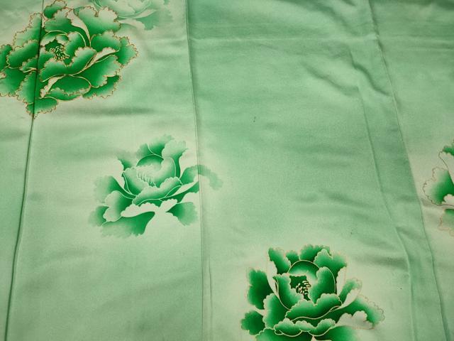 平和屋着物■訪問着　駒刺繍　舞花文　暈し染め　金彩　正絹　逸品　CABJ7163oy