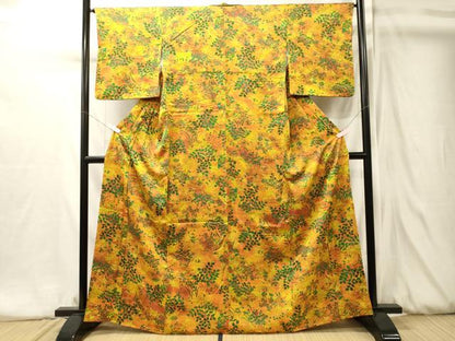 平和屋着物■上質な小紋　草葉文　暈し染め　正絹　逸品　CABJ7172oy