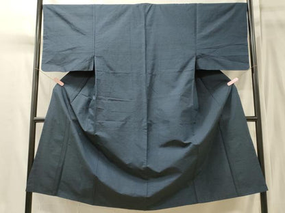 平和屋着物■男性　紬　青藍色　正絹　逸品　CABJ7173oy