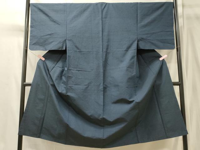 平和屋着物■男性　紬　青藍色　正絹　逸品　CABJ7173oy