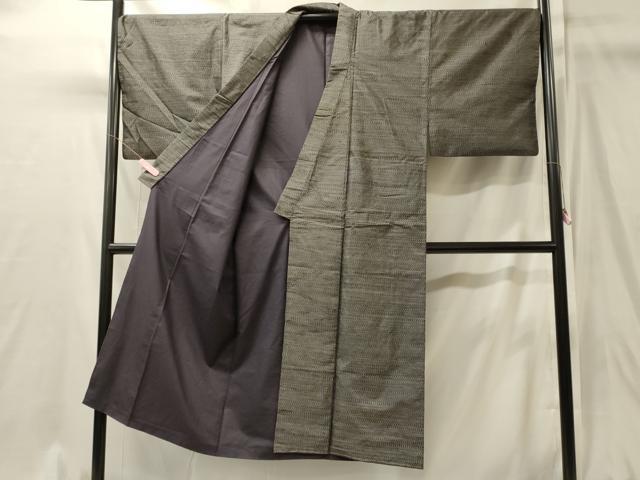 平和屋着物■男性　紬　幾何学文　正絹　逸品　CABJ7174oy