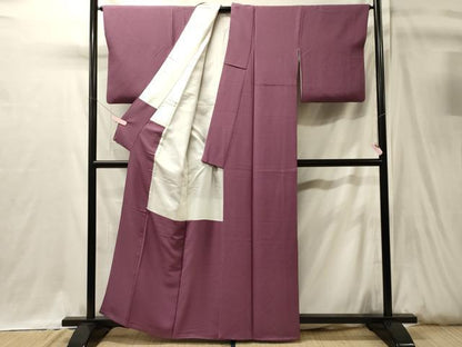 平和屋着物■上質な色無地　京紫色　正絹　逸品　CABJ7178oy