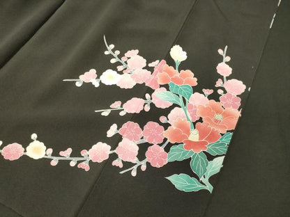 平和屋着物■豪華黒留袖　作家物　草花文　正絹　逸品　CABJ7179oy