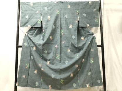 平和屋着物■上質な紬　吉祥文　正絹　逸品　CABJ7181oy