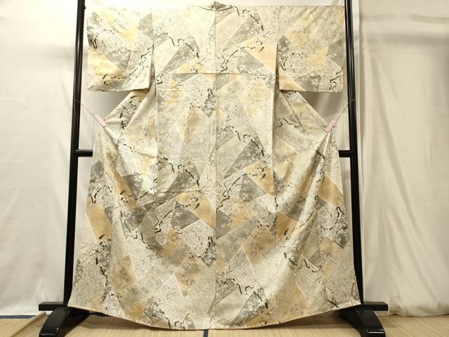 平和屋着物■上質な小紋　吉祥枝梅文　暈し染め　金彩　正絹　逸品　CABJ7188oy