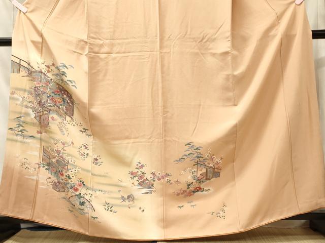 平和屋着物■訪問着　御所車花松文　暈し染め　金銀彩　正絹　逸品　CABJ7189oy